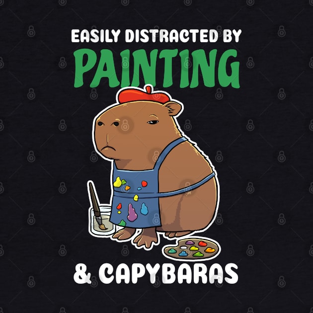 Easily Distracted by Painting and Capybaras Cartoon by capydays